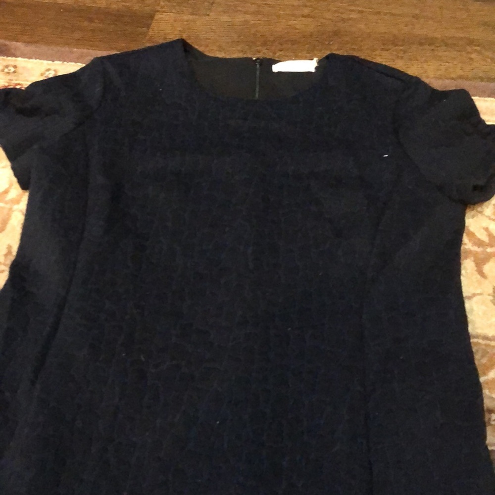 Tory Burch Textured Short Sleeve Flounce Dress - Picture 4 of 7